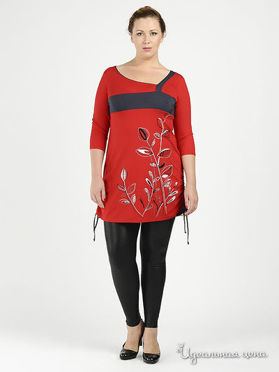 Туника Наталья Новикова, цвет цвет красный / серый