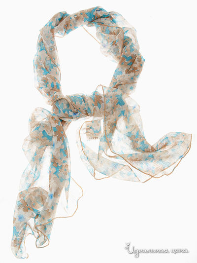 Шарф Sareo, цвет цвет серый / коричневый / голубой