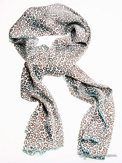 Шарф Sareo, цвет цвет бежевый / коричневый / голубой