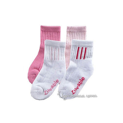 Носки Luvable Friends, цвет цвет белый / розовый