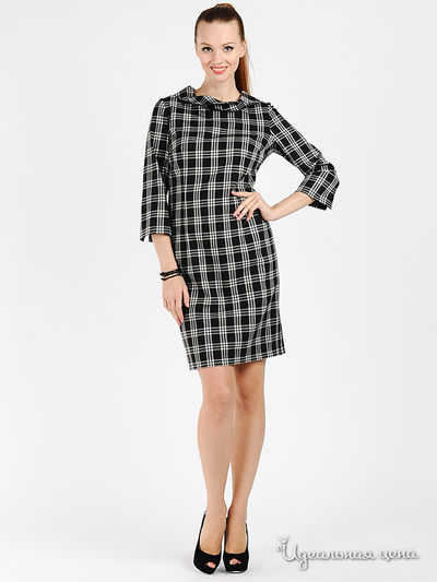 Платье Stela Di Mare, цвет цвет черный / белый / принт клетка