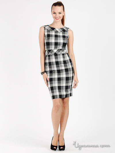 Платье Stela Di Mare, цвет цвет серый / принт клетка