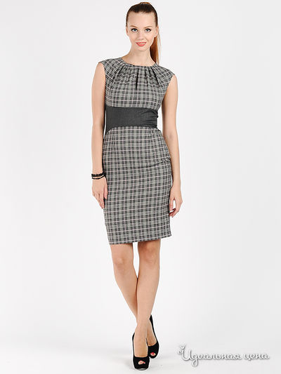 Платье Stela Di Mare, цвет цвет серый принт клетка