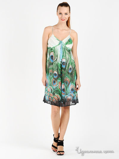 Платье Pole & Pole, цвет цвет белый / принт павлин