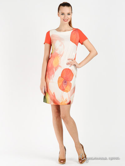 Платье Мультибренд, цвет цвет оранжевый / белый