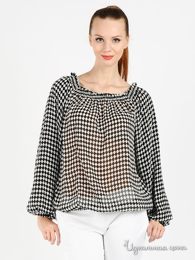 Блуза Мультибренд, цвет цвет черный / белый