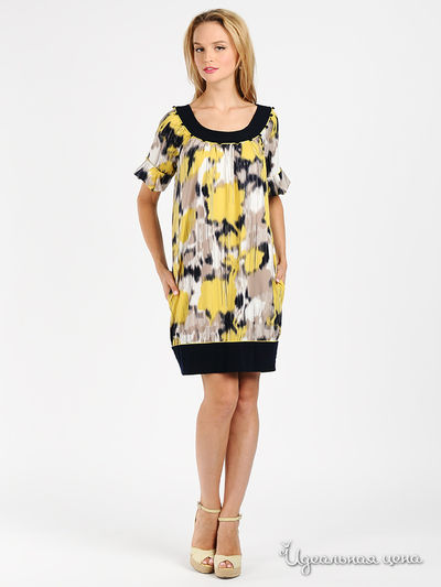 Платье Мультибренд, цвет цвет желтый / темно-синий
