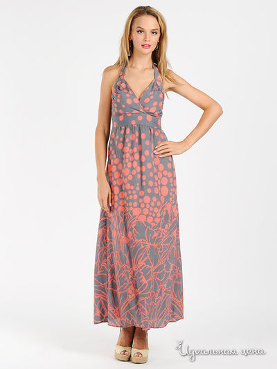 Сарафан Мультибренд, цвет цвет серый / коралловый
