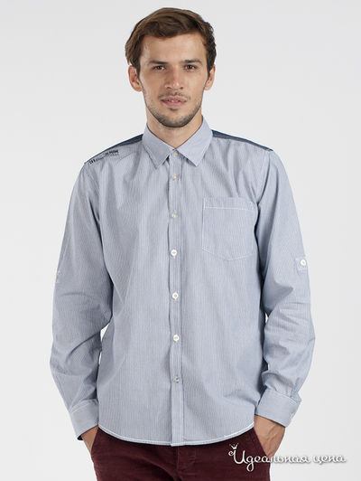 Рубашка Troll, цвет цвет голубой / принт полоска