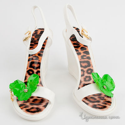 Сандалии Just Cavalli, цвет цвет белый / зеленый
