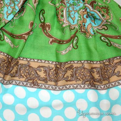 Платье Oncle Tom для девочки, цвет зеленый / коричневый / бирюзовый