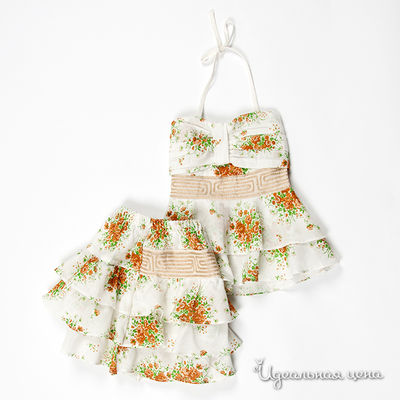 Платье Best for kids, цвет цвет бежево-зеленый