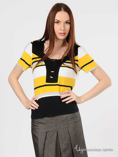 Блуза Valeria Lux, цвет цвет черный / желтый / молочный