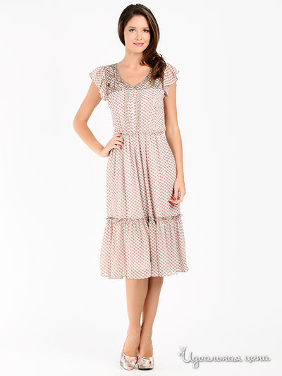 Платье Mix Turkey, цвет цвет бежевый / коралловый
