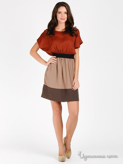 Платье Mix Turkey, цвет цвет бежевый / шоколадный