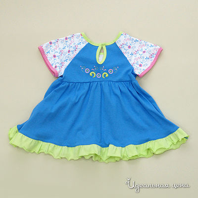 Платье Апрель, цвет цвет голубой / салатовый / белый