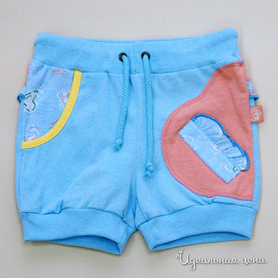 Шорты Апрель, цвет цвет голубой / оранжевый