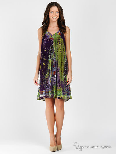 Сарафан Мультибренд, цвет цвет фиолетовый / зеленый