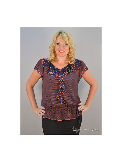 Блуза Forus, цвет цвет синий / коралловый