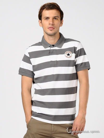 Футболка-поло Convers, цвет цвет серый / белый