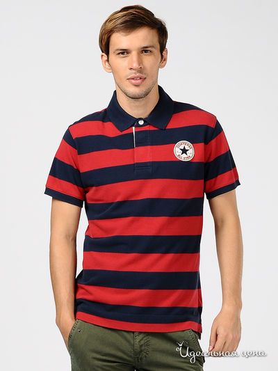 Футболка-поло Convers, цвет цвет синий / красный