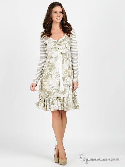 Платье Soleil, цвет цвет белый / оливковый