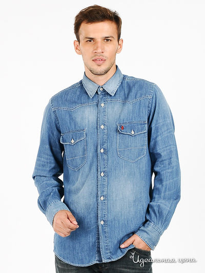 Рубашка Marlboro Classics, цвет цвет синий