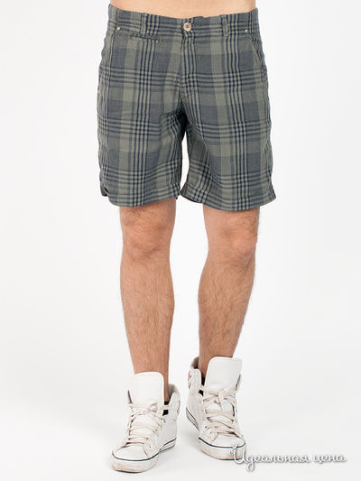 Шорты Marlboro Classics, цвет цвет серый / темно-синий / принт клетка