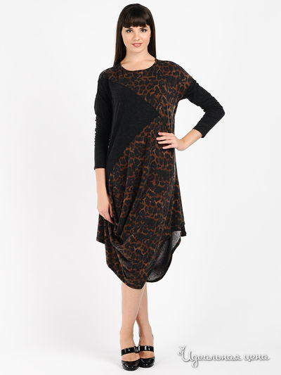 Платье MadamT, цвет цвет коричневый / принт леопард