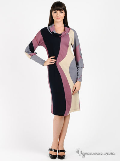 Платье MadamT, цвет цвет лиловый / темно-синий / бежевый