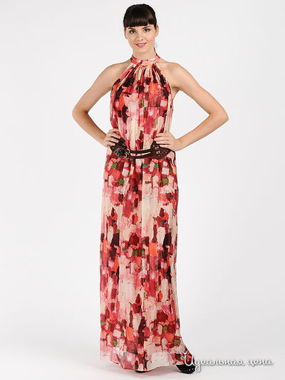 Платье с ремнем ODRI, цвет цвет красный / нежно-розовый