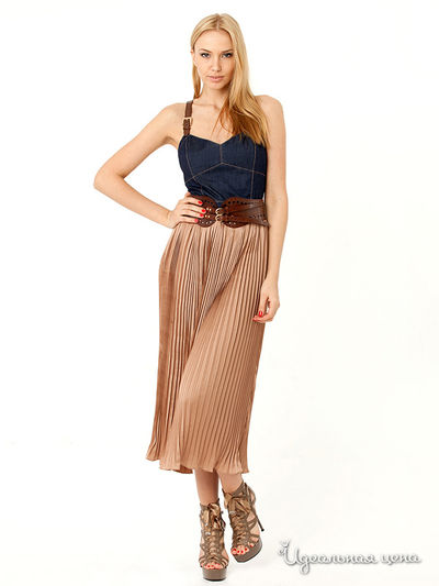 Платье с ремнем ODRI, цвет цвет светло-коричневый / синий