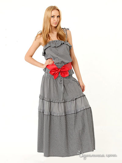 Платье с ремнем ODRI, цвет цвет черный / принт клетка