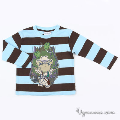 Лонгслив Fun time, цвет цвет коричневый / голубой