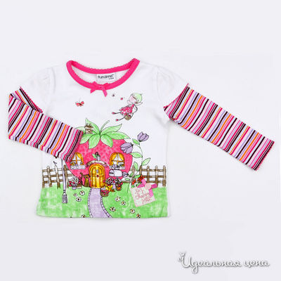 Лонгслив Fun time, цвет цвет белый / салатовый