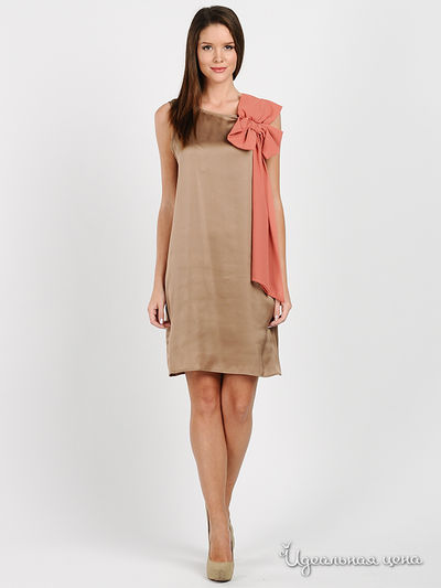 Платье Pois, цвет цвет бежевый / коралловый