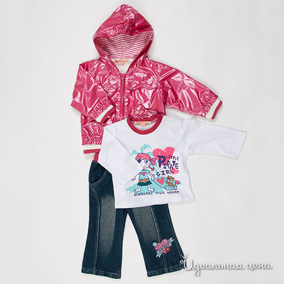 Комплект Mamadeo, цвет цвет куртка красный,джемпер белый цвет синийы-цвет синий