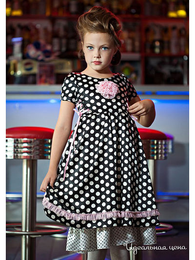 Платье Мадама, цвет цвет черный / принт горох