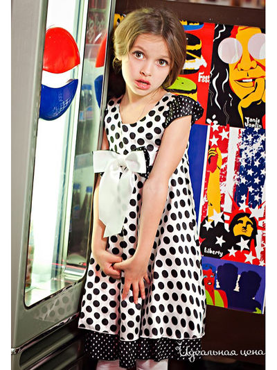 Платье Мадама, цвет цвет белый / принт горох