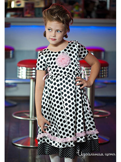 Платье Мадама, цвет цвет белый / принт горох