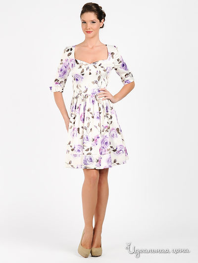 Платье Diva, цвет цвет белый / принт цветы