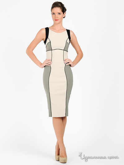 Платье Diva, цвет цвет серый-бежевый / черный