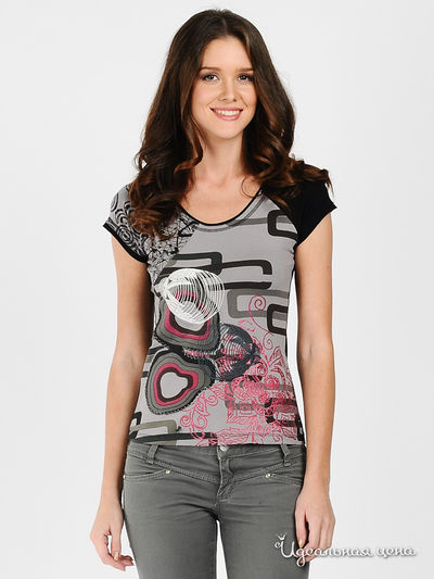 Футболка Gusto Corretto, цвет цвет серый / черный