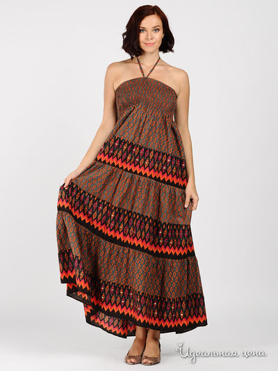 Сарафан Gusto Corretto, цвет цвет зеленый / оранжевый