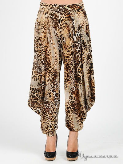 Брюки MadamT, цвет цвет кофейный / принт леопард