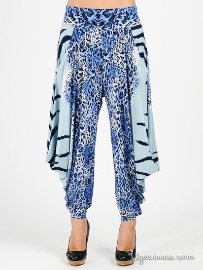 Брюки MadamT, цвет цвет голубой / принт леопард