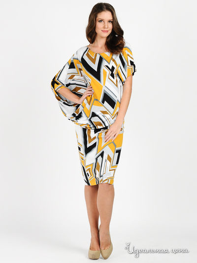 Платье MadamT, цвет цвет горчичный / серый