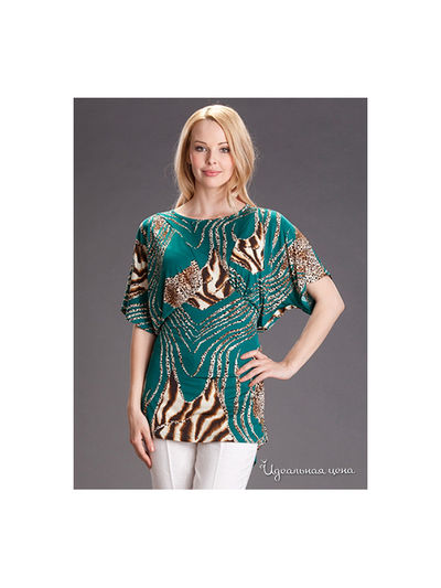 Блузон MadamT, цвет цвет зеленый / коричневый