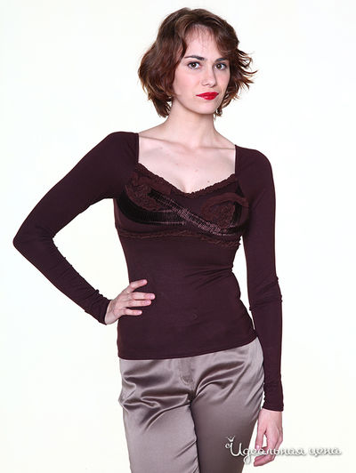 Блуза Pompa, цвет цвет шоколадный