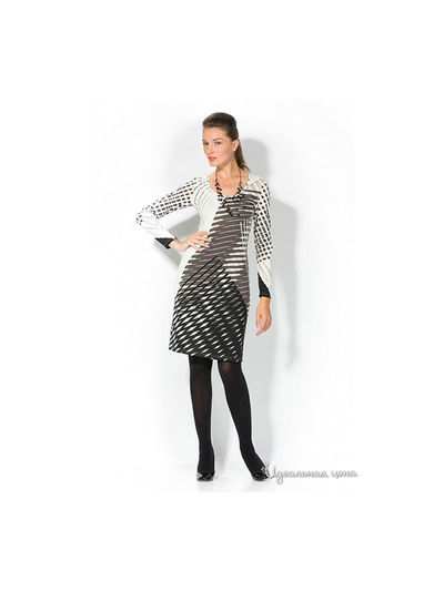 Платье Remix, цвет цвет бежевый / принт геометрия